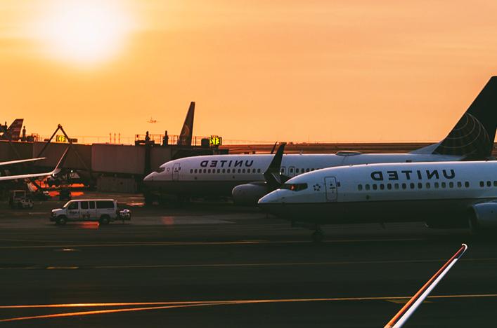 airplane on the runway at the airport